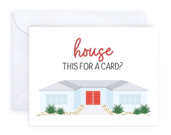 House This For a Card | Modern Family House Realtor Thank You Greeting Card