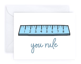 ルールグリーティングカード | 定規 学校用品 先生