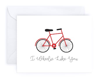 I Wheelie Like You | Punny Handmade Congratulations Friendship Greeting Card Birthday Bicycle Romantic Love Funny Sarcastic Boyfriend Bike