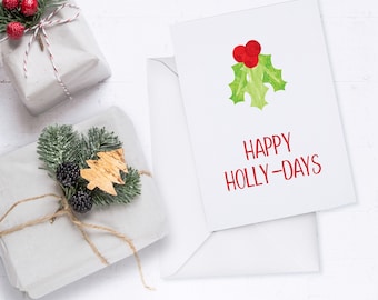ハッピーホリデー | 洒落た手作りグリーティングカード | 面白いホリデーカード | かわいいクリスマスグリーティングカード