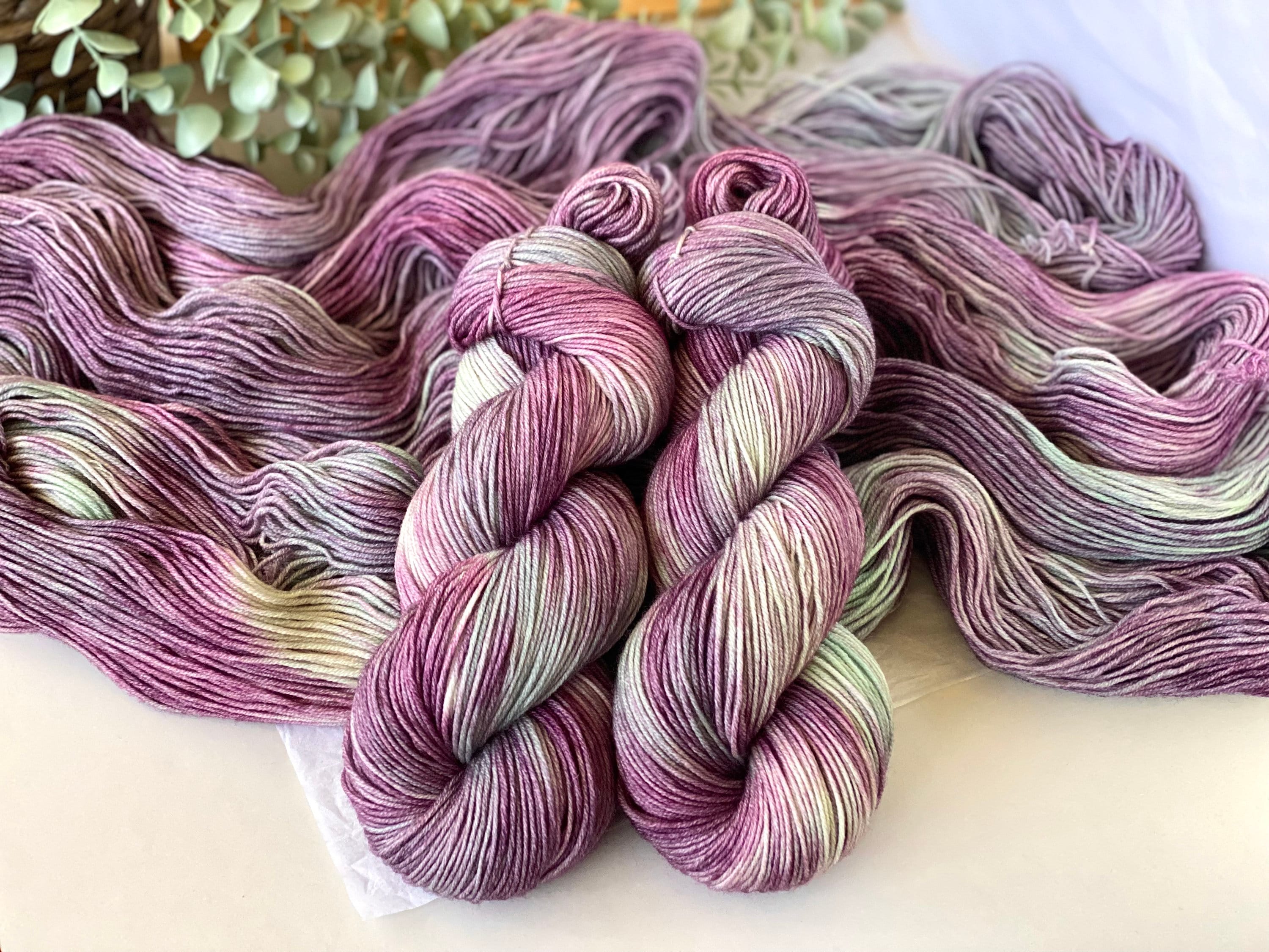 Purple Crocus - Hand Dyed Super Bulky 100% Sari Silk Yarn for