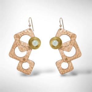 Pendientes colgantes angulares de 3 piezas GROW LONG con opciones de metal y cuentas de la colección SCULPTURAL