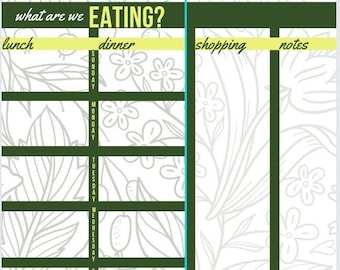 Weekly meal planner template