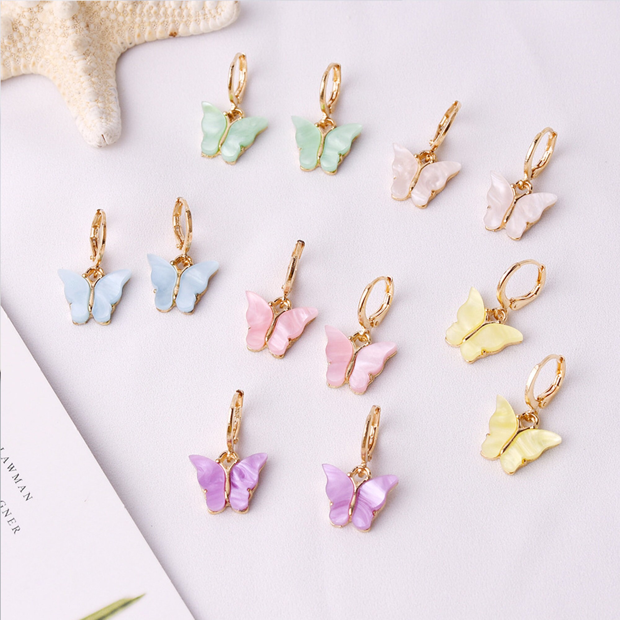 Cheap 17KM 9Pairs/Set Cute Cherry Earrings Set For Women Gold Map Snake  Animals Dangle Earrings Lock Butterfly Earrings 2021 Jewelry