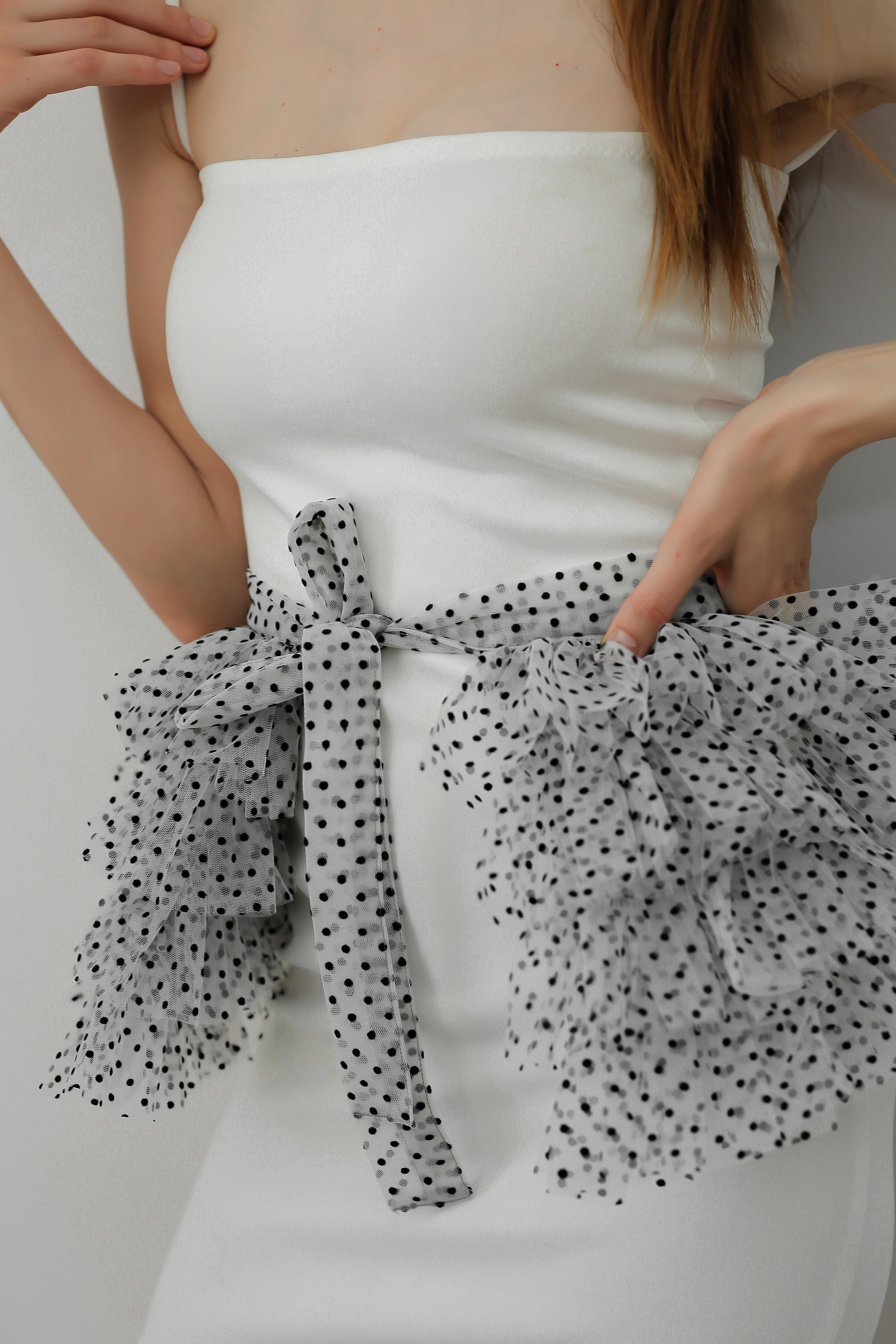 【NOFFICIALNOFFICE】 POLKA DOT TULLE LAYERD BELT SKIRT ☆NOFFICIALNOFFICE☆POLKA DOT TULLE LAYERD BELT SKIRT☆人気