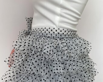 Polka Dot Tutu Peplum Belt | Tulle Multi-layered Monochrome