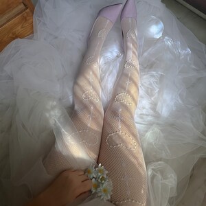 Pearl Fishnet Pantyhose - Carina