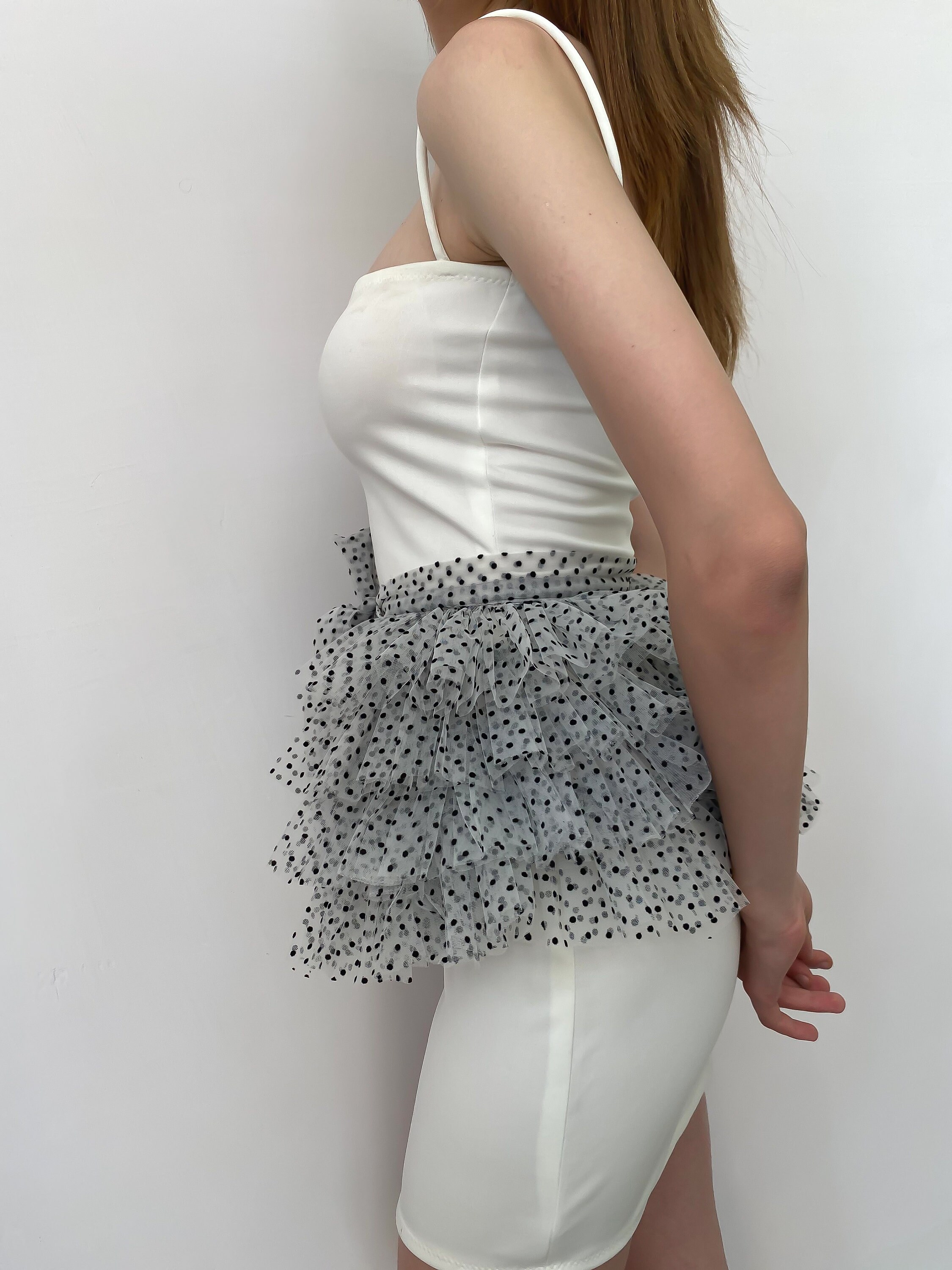 Polka Dot Tutu Peplum Belt | Tulle Multi-layered Monochrome