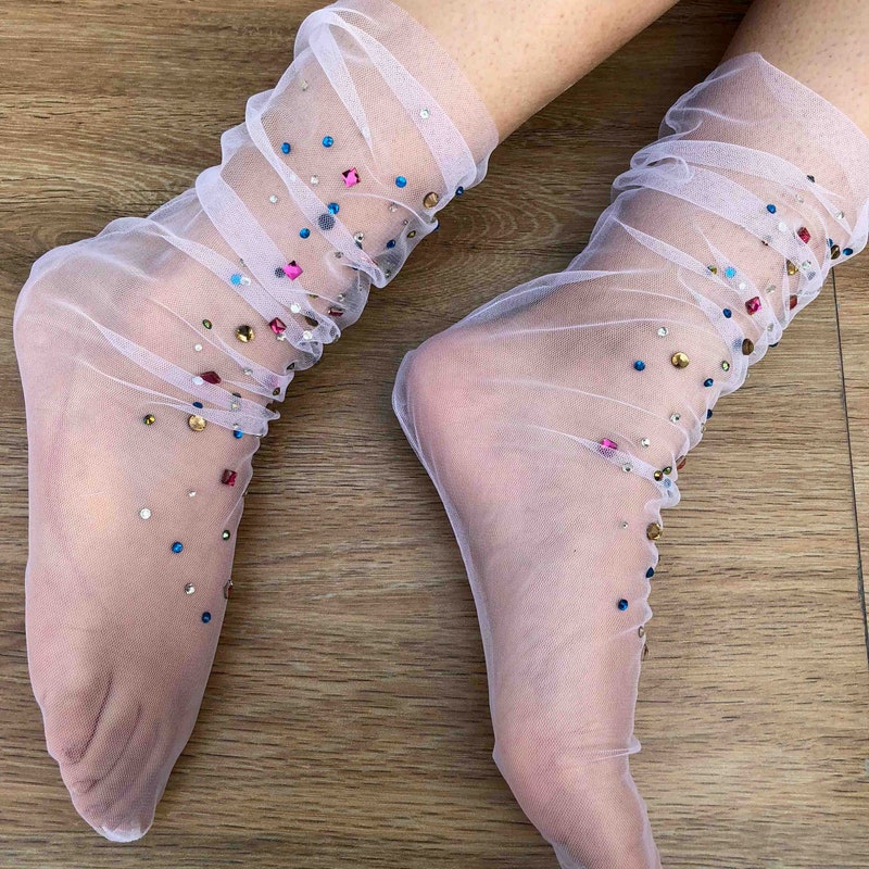 CHECK TULLE SOCKS