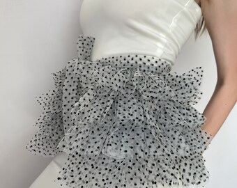 【NOFFICIALNOFFICE】POLKA DOT TULLE LAYERD BELT SKIRT MUSINSA | NOFFICIALNOFFICE Polka Dot Tulle Layered Belt