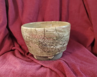 Raku fired agateware decorative bowl