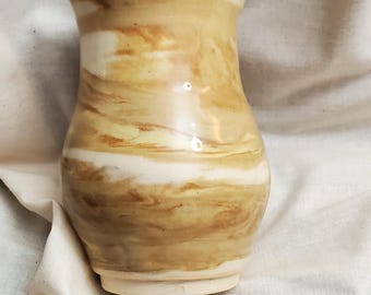 Agateware (marbled clay) bud vase