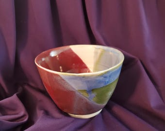 Multi colored porcelain bowl
