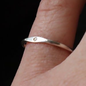 Mini Signet Ring Sterling Silver, Personalised Initial, Letter Ring, 925 Solid Silver, Delicate Ring, Minimalist Stacking Ring