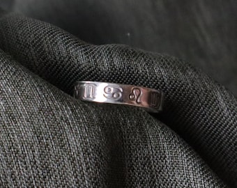 Zodiac Band Ring Sterling Silver, 925 Solid Silver, Thick Ring, Horoscope Ring, Birth Sign Band, Astrology