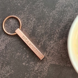 Copper Bar Key Ring, Personalised Custom Keyring, Bar Keyring, Present Ideas, Mothers Day, Present for Dad, Small Gift, Handmade, thank you