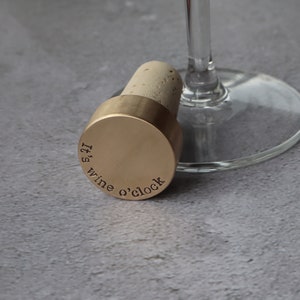 Personalised Bottle Stopper, Personalized Wine Bottle Cork, Customised Handmade Solid Brass Bottle Stop, Anniversary present Wine lover Gift image 4