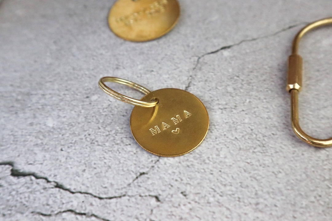 Personalised Brass Keyring, Personalized Stamped Brass Tag, Customised ...
