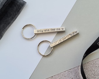 Couples Keyring Pair, Personalised Key Chain Set of 2, Anniversary Present, Wedding Keepsake, His and Hers, Matching Set, I love you keyring