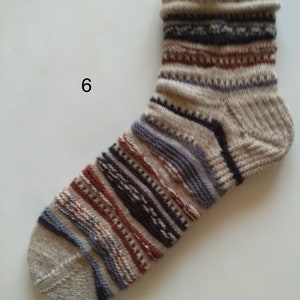 Handmade unique thin wool socks image 6