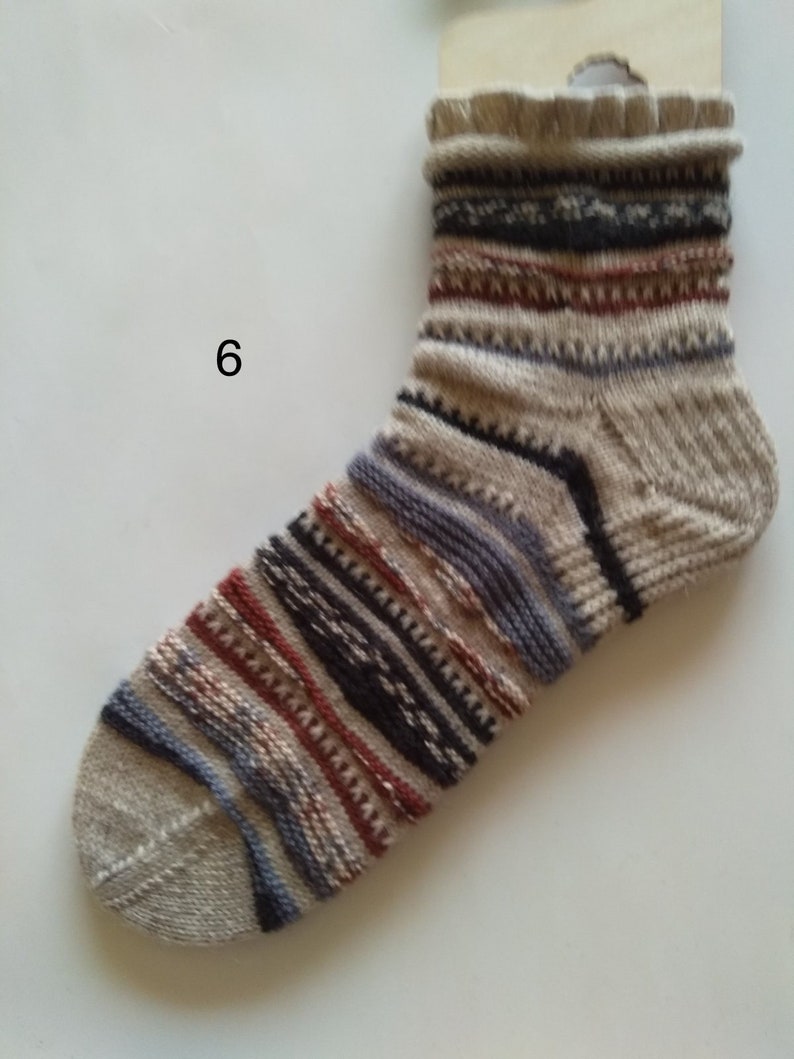 Handmade unique thin wool socks image 6