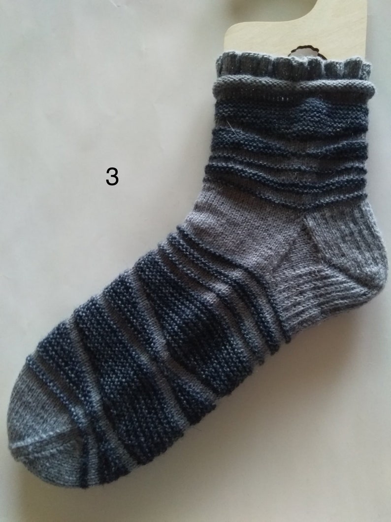 Handmade unique thin wool socks image 3