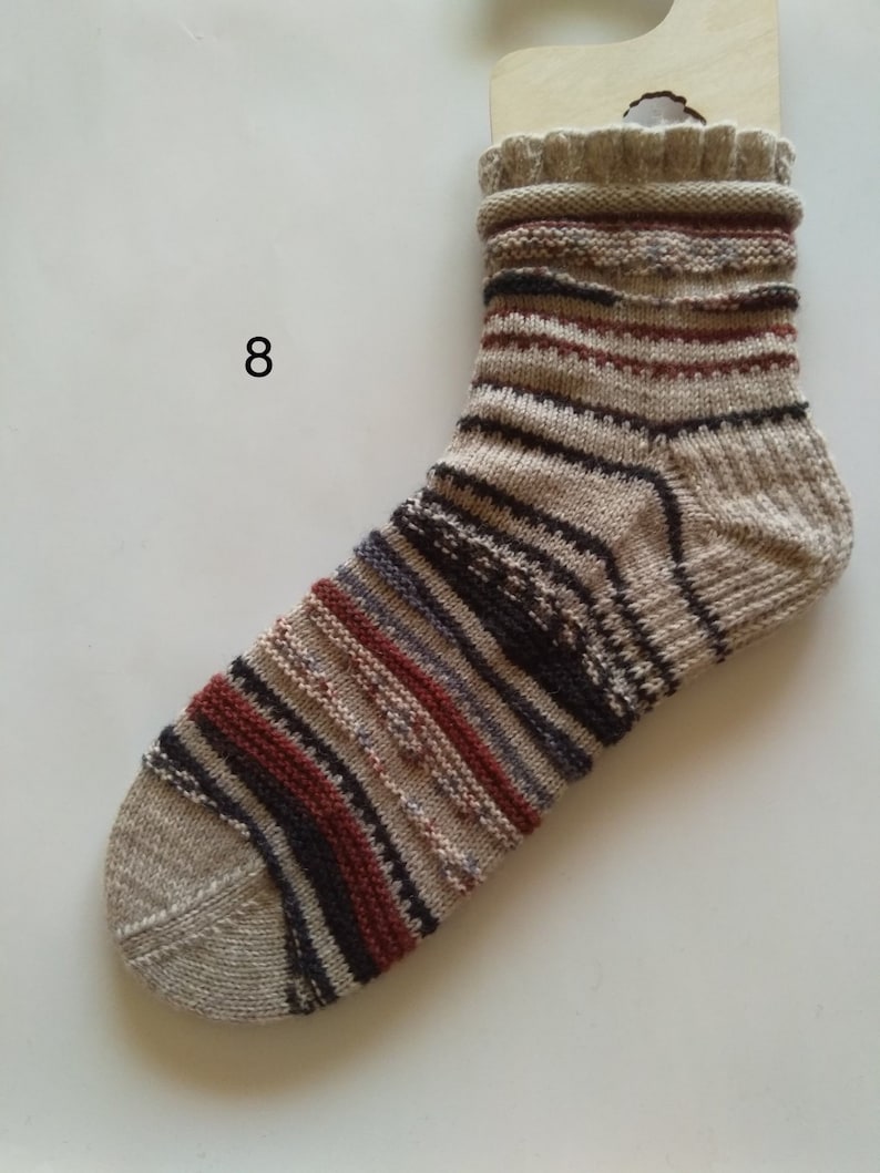 Handmade unique thin wool socks image 8