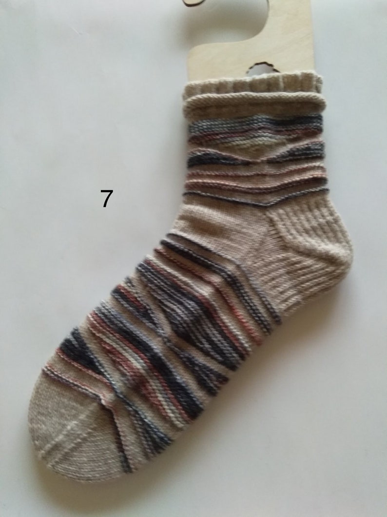 Handmade unique thin wool socks image 7