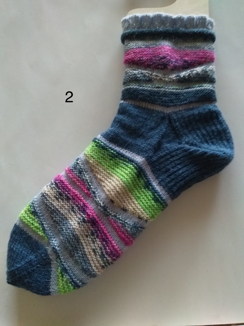 Handmade unique thin wool socks image 2