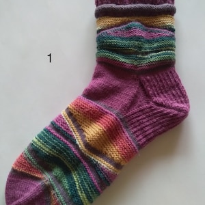 Handmade unique thin wool socks image 1