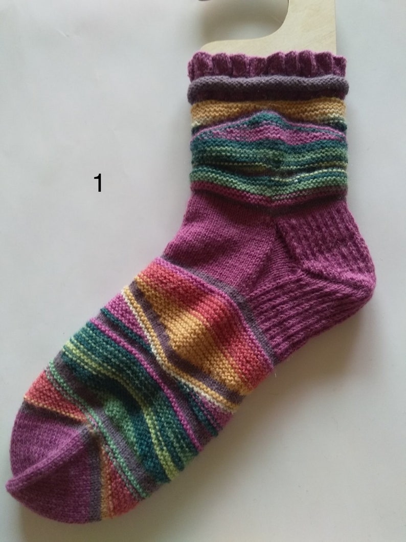 Handmade unique thin wool socks image 1