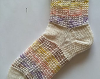 Handmade unique thin wool socks