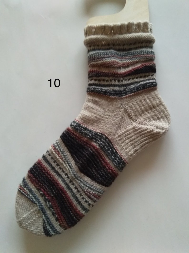 Handmade unique thin wool socks image 10