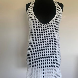 Robe de plage au crochet en coton naturel fait main - 3 choix