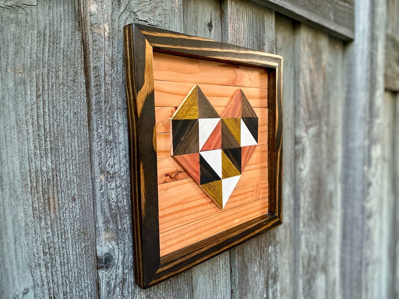 Geometric Wood Heart Wood Art Wood Wall Art Handmade Etsy