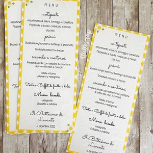 Menu tema miele, margherite, api