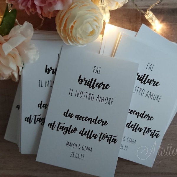 ETICHETTE stelle filanti MATRIMONIO - wedding sparklers tags