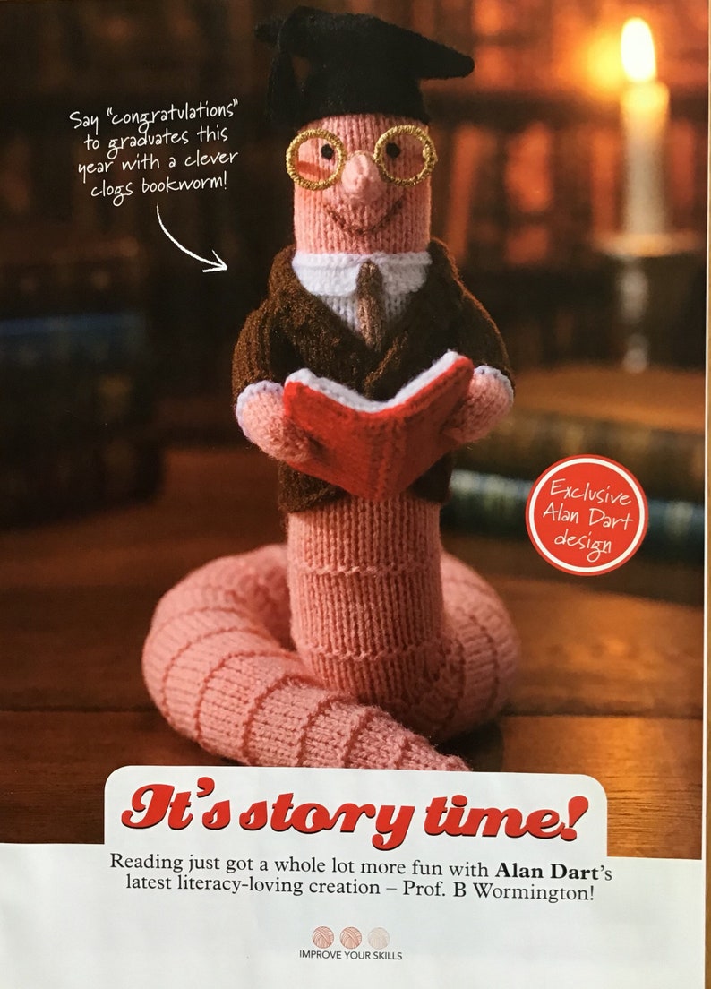 Alan Dart Knitting Pattern for Prof B Wormington Bookworm