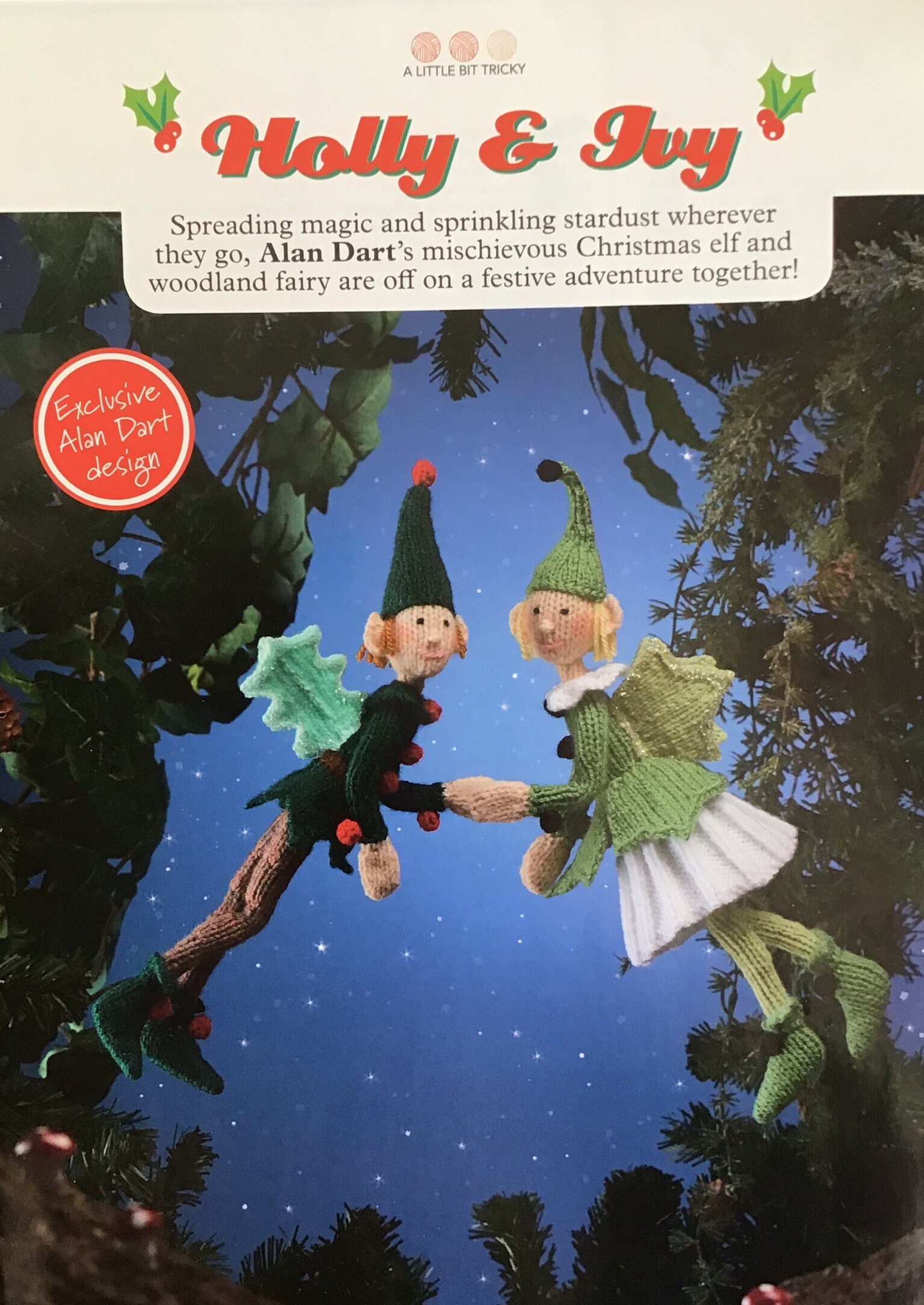 Alan Dart Knitting Pattern for Holly and Ivy Christmas Elf and Etsy