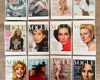 Ensemble de 12 cartes postales de couverture du magazine Vogue