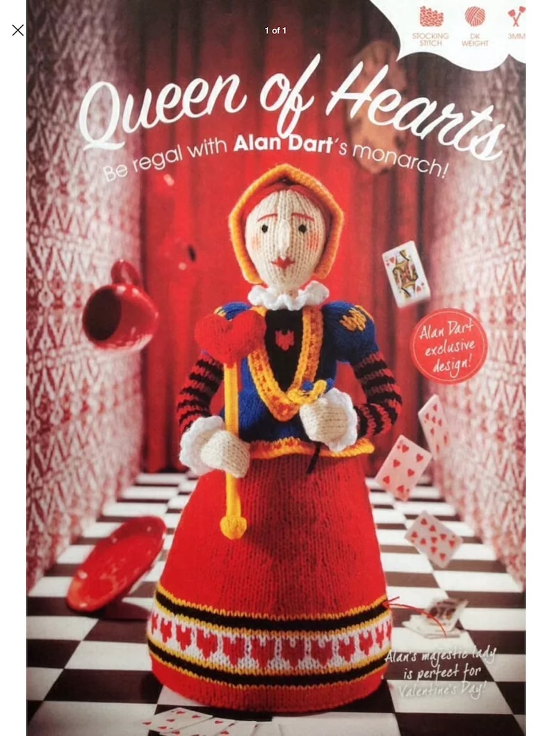 Alan Dart Knitting Pattern for Queen of Hearts Etsy