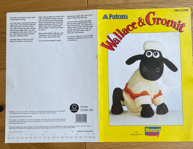 Knitting Pattern for Wallace and Gromit Shaun the Sheep by Etsy