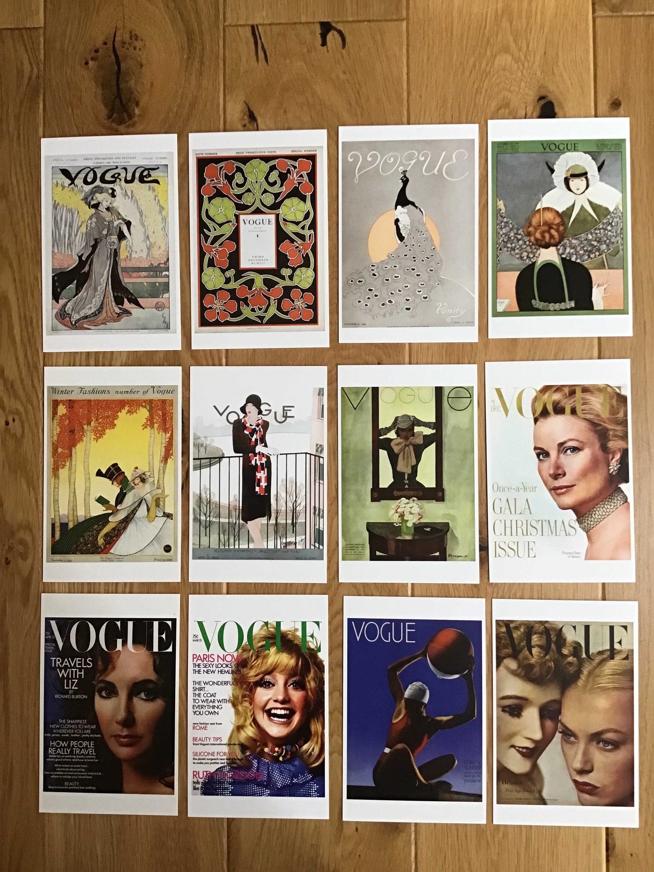Set Of 12 Vogue Magazine Cover Postcards Etsy