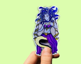 Greek Mythology Medusa Snake Original Art Cool Hand drawn Vinyl Sticker