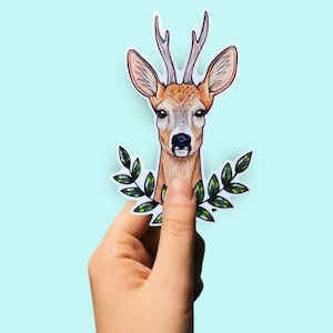 Pretty Deer Tattoo Hand Drawn Vinyl Sticker