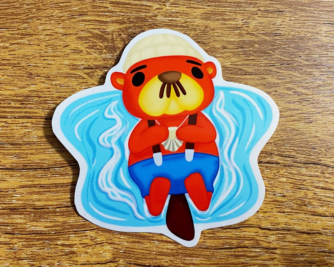 Animal Crossing New Horizons Pascal Otter Vinyl Sticker - Etsy