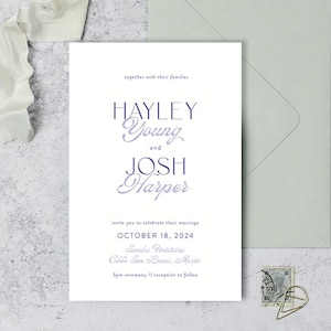 Editable Wedding Invitation Template  | Instant Download | Printable Wedding Invitation | Modern Playful Script Invite | Templett