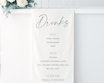 Personalized Linen Bar Sign – Custom Wedding Decor