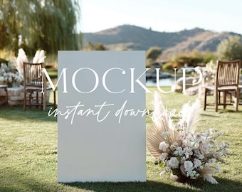Wedding Welcome Sign Mockup | PSD, JPG (Digital Download)