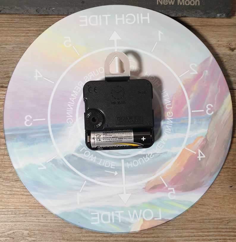 20cm Printed Glass High and Low Tide Time WALL CLOCK Showing Hours to